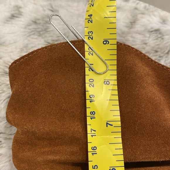 Reba Boot Suede Slouch Western Cowgirl Saddle Cognac Brown Rust Bootie Size 7.5 - Picture 9 of 9